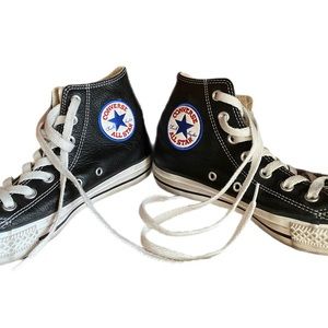 Black Converse- Unisex Leather!